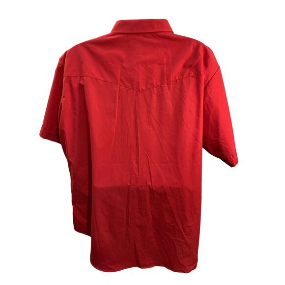 NWT “ELY CATTLEMAN” RED WESTERN SHIRT w/PEARL SNAP BUTTONS TALL MAN 3XLT - Picture 2 of 8